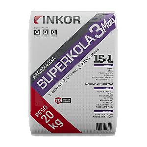 ARGAMASSA 15 EM 1 SUPERKOLA INKOR 20KG PISO PISO INT E EXTERNO