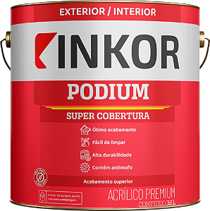 TINTA ACRILICA PODIUM PREMIUM FOSCO 3,6 L BRANCO INKOR