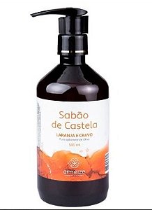 Sabão de Castela Natural LARANJA, CRAVO E CEDRO (Válvula Pump) 250ml | Ameize