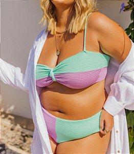 BIQUÍNI BICOLOR ESMERALD E LAVANDA PLUS SIZE