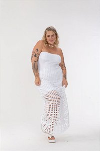 Vestido midi Serena branco