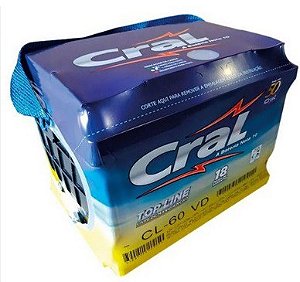 Bateria Cral 60Ah - CS60D: Positivo Direito (EcoSport, Prisma