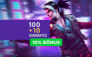 Free Fire - 100 Diamantes +10% de Bônus