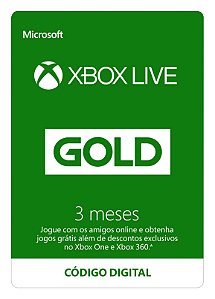 Xbox Live Gold - assinatura 3 Meses - Produto Oficial