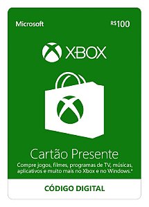 Xbox Cartão Presente R$100 - Produto Oficial