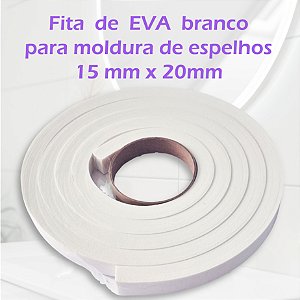 Fita de EVA Branco 15mm x 20mm x 2,5 metros - Vedação Premium e Moldura para Espelhos com LED