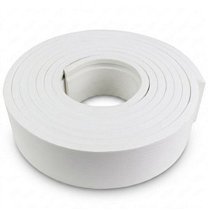 Rodapé de EVA Branco Frisado Autocolante 10mm x 70mm x 5 metros