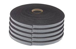 Fita de Vedação em Espuma de EPDM Preto - 4mm x 10mm x 10m - Kit 05 Rolos