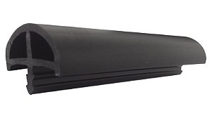 Perfil de PVC T-15 Post Forming Vazado cor Preto - 26,50mm - M
