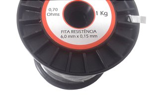 Fita Resistência de Níquel-Cromo (80/20) Espessura 0,15mm X Largura 6,0mm X 141 metros -Rolo 1KG