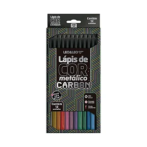 LAPIS DE COR CARBON 12 CORES METALICAS REDONDO LEO&amp;LEO