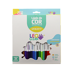 LAPIS 24 CORES MADEIRA SEXTAVADO LEOCLEAN