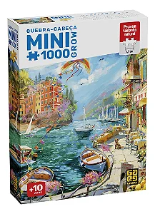 Mini Quebra-cabeca 1000 pecas Pintura Mediterranea
