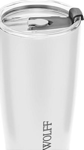 COPO TERMICO DE ACO INOX PAREDE DUPLA C/TAMPA BRANCO 600ml