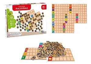 BRINQUEDO PEDAGOGICO MADEIRA FORMANDO PALAVRAS - PAIS E FILHOS