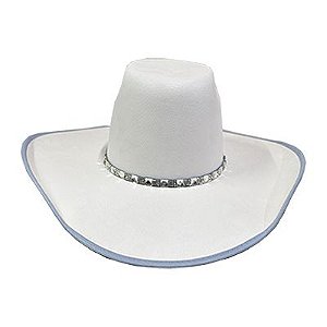 Chapéu de Lona Gelo Ref. 6400 Forro Jeans Strass Prata - Dallas
