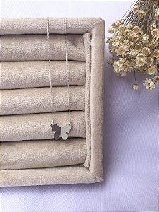 Colar de Prata Borboleta Origami
