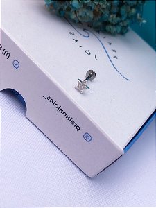 Piercing Orelha Estrela Cravejada