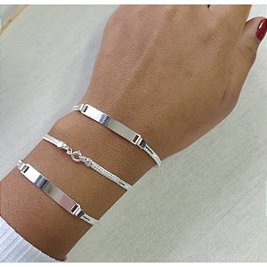 Pulseira De Prata Chapa Adulto Personalizada