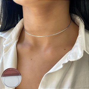 Choker de  Prata Aro
