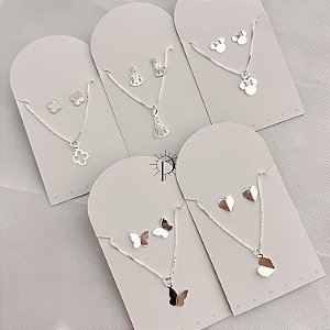 1 Conjunto Colar e Brincos Prata 925