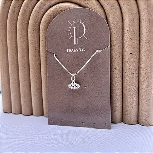 Colar de Prata Olho Grego Cravejado