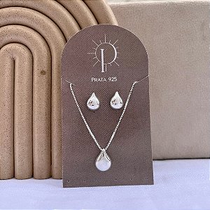 Conjunto de Prata Gota Lisa