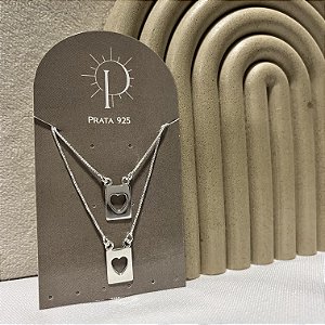 Escapulário de Prata Placa Coração
