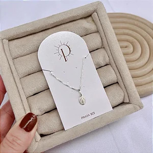 Colar Mini Medalha Milagrosa Nossa Senhora das Graças Prata 925