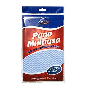KIT Pano Multiuso 30x50 Perfex Para Limpeza Alta Absorção Life Clean