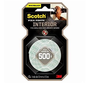 Fita Adesiva Dupla Face Scotch 3M 800g Interior 19mmX1,5m