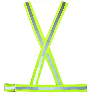 Colete de segurança em X verde ou laranja com refletivo Plastcor