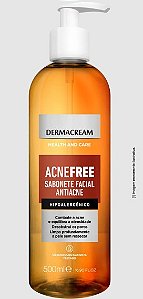 Sabonete Facial Dermacream 500ml Acne Free
