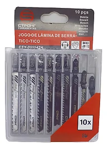 Jogo De Lamina Serra Tico Tico 10 Pecas Madeira e Metal