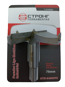 Broca Fresa Forstner Furo 70mm Para Madeira Com Ponta Guia