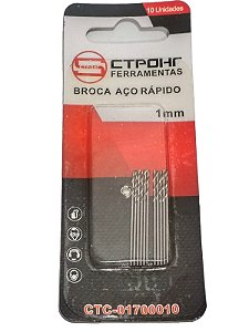 BROCA AÇO RÁPIDO ( HSS) 1MM 10 PEÇAS