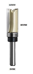 Fresa Paralela Com Rolamento Superior Haste 8mm Corte 16X40