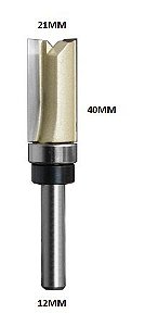 Fresa Paralela Com Rolamento Superior Haste 12mm Corte 21X40