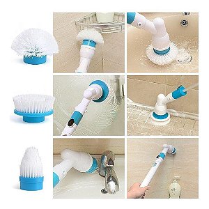 Esfregão Elétrico Vassoura Spin Mop Recarregável Scrubber Portátil Bivolt