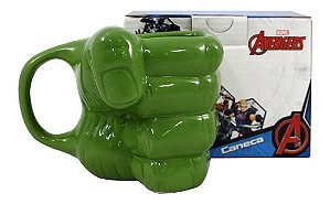 Caneca Formato 3D Marvel Mão Hulk Soco 350ml