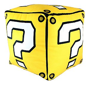 Almofada Super Mario Formato Cubo Decorativa Veludo 25x25x25
