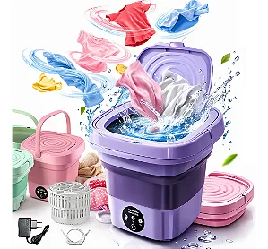 Mini Máquina de Lavar Portátil Dobrável 8,5L Roupas Lavar