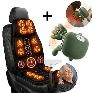 Kit Massageador Assento + Mãozinha Deep 3d Elétricos Costas Casa Carro Cama Sofá Cadeira