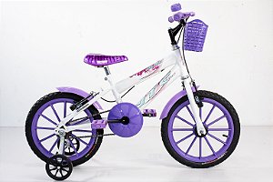 Bicicleta Infantil Menina Aro 16 violeta com acessório