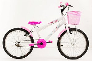 Bicicleta Infantil Menina Aro 20 branca c/ac