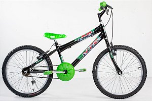 Bicicleta Infantil  Aro 20 preta com verde