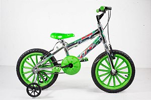 Bicicleta Infantil Masculina Aro 16 cromada verde