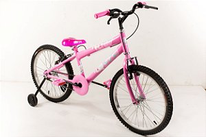 Bicicleta Infantil Menina Aro 20 rosa com rodinha