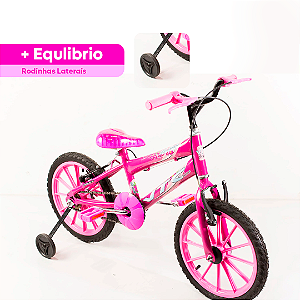 Bicicleta Infantil feminina Aro 16 com acessórios e cadeirinha de boneca