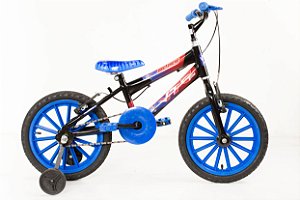 Bicicleta aro 16 infantil Preta/Azul homem aranha